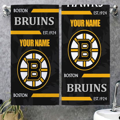 LIMITED EDITION - NEW CUSTOMIZED NHL18 BTB BOSTON BRUINS BEACH & BATH TOWEL
