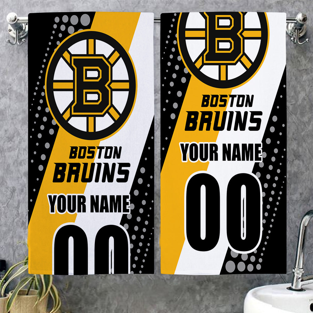 LIMITED EDITION - NEW CUSTOMIZED NHL02 BTB BOSTON BRUINS BEACH & BATH TOWEL