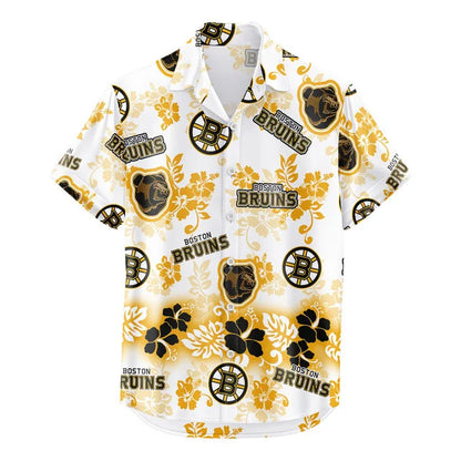 LIMITED EDITION - NEW CUSTOMIZED NHL02 BTB BOSTON BRUINS UNISEX HAWAIIAN SHIRT & SHORTS SET