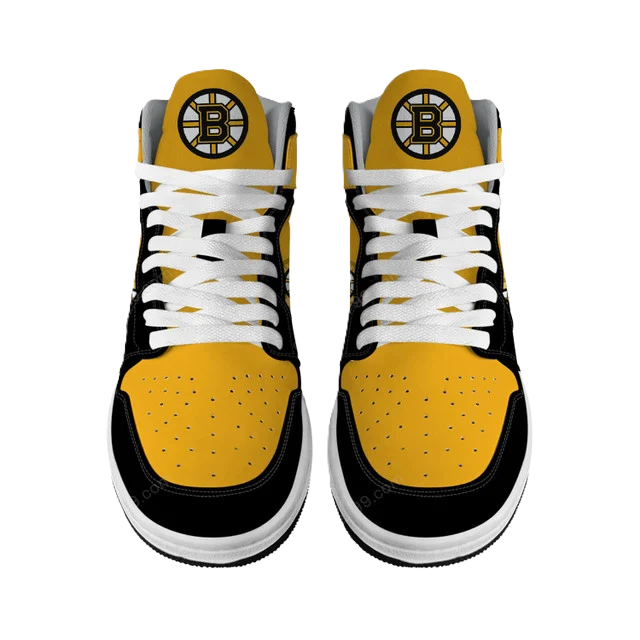 LIMITED EDITION - NEW CUSTOMIZED NHL02 BT BRUINS AIR JORDAN SNEAKERS