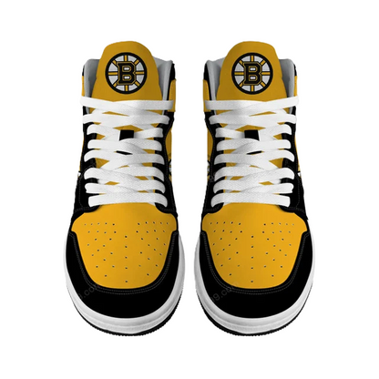 LIMITED EDITION - NEW CUSTOMIZED NHL02 BT BRUINS AIR JORDAN SNEAKERS