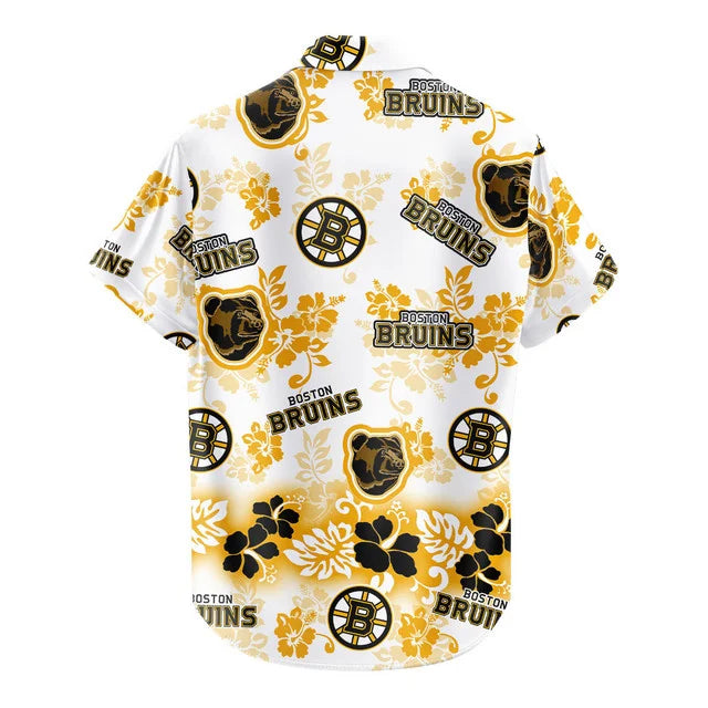 LIMITED EDITION - NEW CUSTOMIZED NHL02 BTB BOSTON BRUINS UNISEX HAWAIIAN SHIRT & SHORTS SET