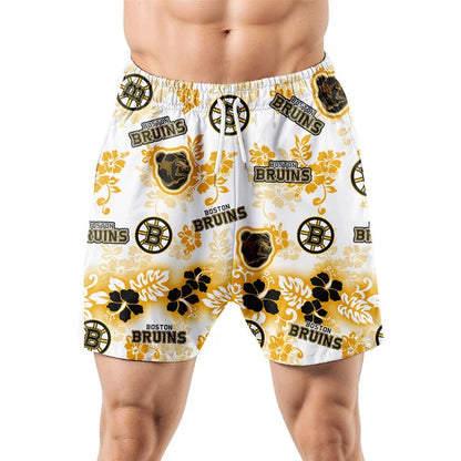 LIMITED EDITION - NEW CUSTOMIZED NHL02 BTB BOSTON BRUINS UNISEX HAWAIIAN SHIRT & SHORTS SET
