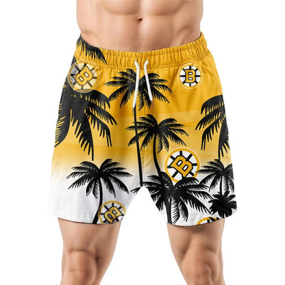 LIMITED EDITION - NEW CUSTOMIZED NHL02 BTB BOSTON BRUINS UNISEX HAWAIIAN SHIRT & SHORTS SET