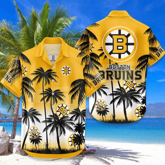 LIMITED EDITION - NEW CUSTOMIZED NHL02 BTB BOSTON BRUINS UNISEX HAWAIIAN SHIRT & SHORTS SET