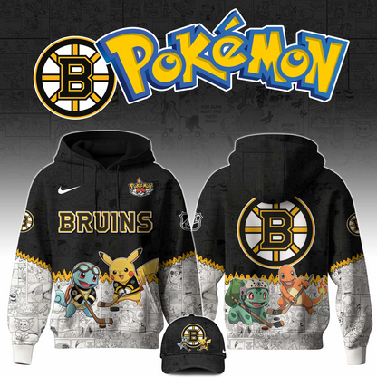 LIMITED EDITION - NEW CUSTOMIZED NHL02 BTB BOSTON BRUINS X POKÉMON T-SHIRT, SWEATSHIRT, HOODIE & ZIP HOODIE
