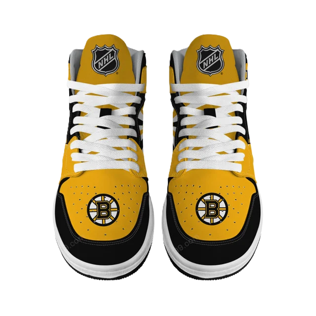 LIMITED EDITION - NEW CUSTOMIZED NHL02 BT BRUINS AIR JORDAN SNEAKERS