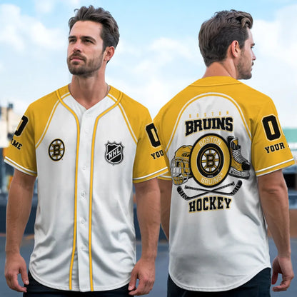 LIMITED EDITION - NEW CUSTOMIZED NHL02 BTB BOSTON BRUINS BASEBALL JERSEY