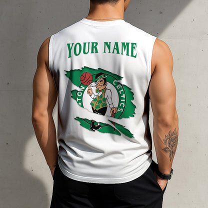 LIMITED EDITION - NEW CUSTOMIZED NBA03 BCE BOSTON CELTICS TANKTOP & GYM SHIRT