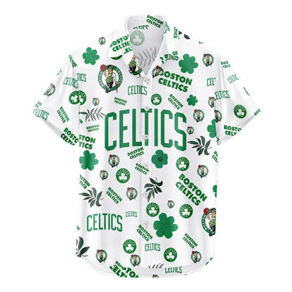 LIMITED EDITION - NEW CUSTOMIZED NBA03 BCE BOSTON CELTICS UNISEX HAWAIIAN SHIRT & SHORTS SET