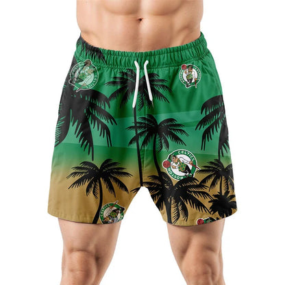 LIMITED EDITION - NEW CUSTOMIZED NBA03 BCE BOSTON CELTICS UNISEX HAWAIIAN SHIRT & SHORTS SET