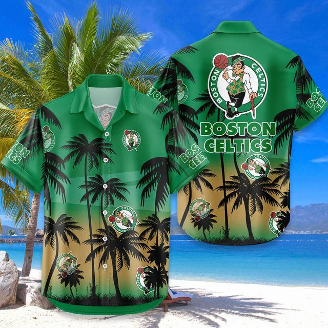 LIMITED EDITION - NEW CUSTOMIZED NBA03 BCE BOSTON CELTICS UNISEX HAWAIIAN SHIRT & SHORTS SET