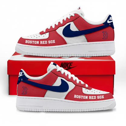 LIMITED EDITION - NEW CUSTOMIZED MLB03 BRS BOSTON RED SOX AF1 SNEAKERS