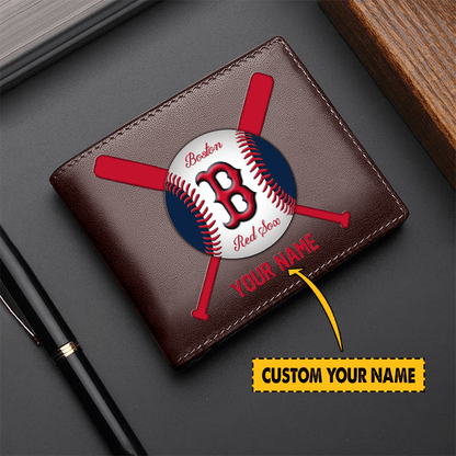 LIMITED EDITION - NEW CUSTOMIZED MLB03 BRS BOSTON RED SOX LEATHER WALLET
