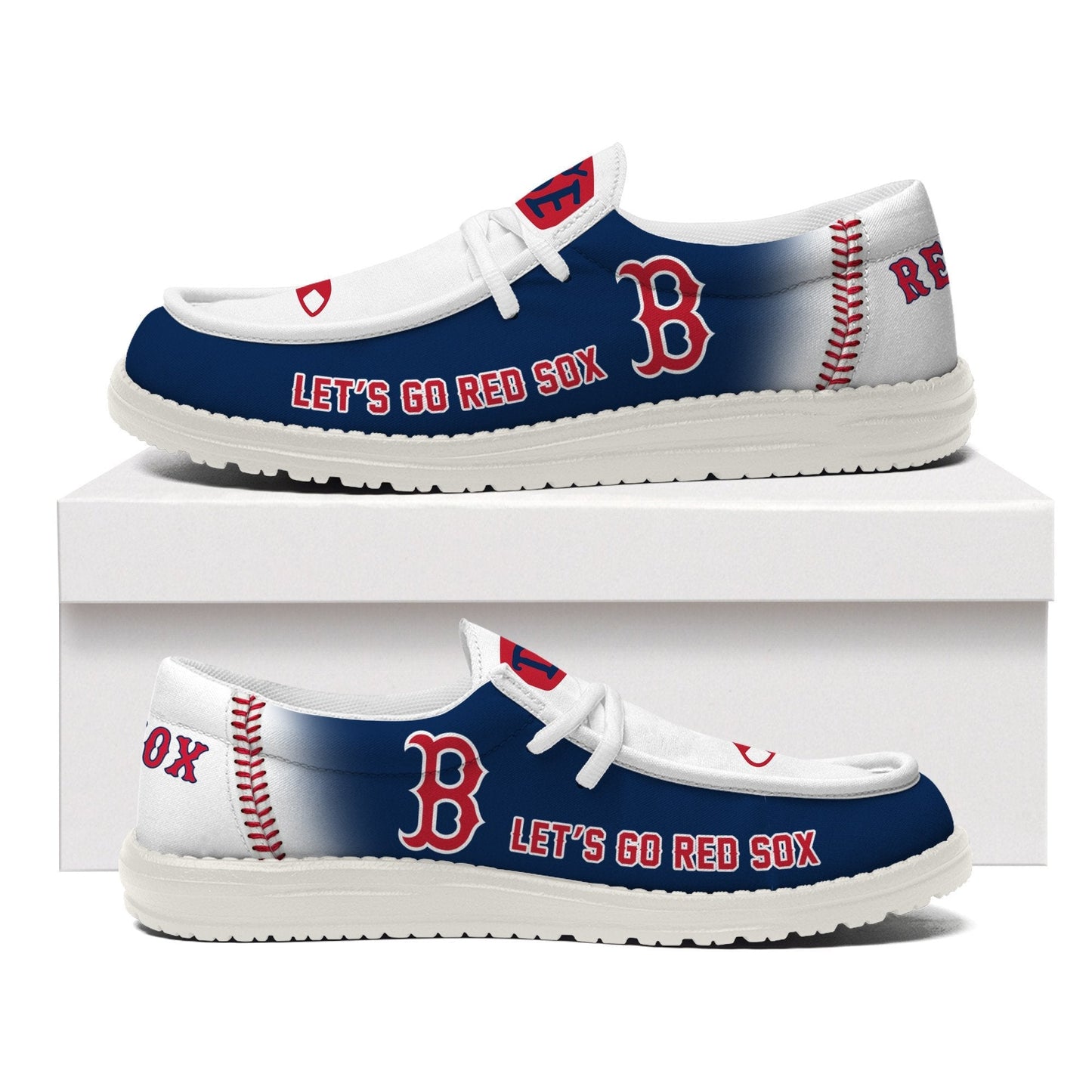 LIMITED EDITION - NEW CUSTOMIZED MLB03 BRS BOSTON RED SOX LOAFER SHOES