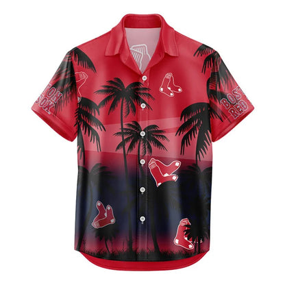 LIMITED EDITION - NEW CUSTOMIZED MLB03 BRS BOSTON RED SOX UNISEX HAWAIIAN SHIRT & SHORTS SET