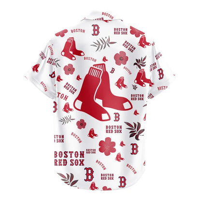 LIMITED EDITION - NEW CUSTOMIZED MLB03 BRS BOSTON RED SOX UNISEX HAWAIIAN SHIRT & SHORTS SET