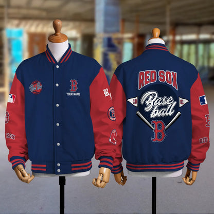 LIMITED EDITION - NEW PREMIUM MLB03 BRS BOSTON RED SOX SATIN VARSITY JACKET
