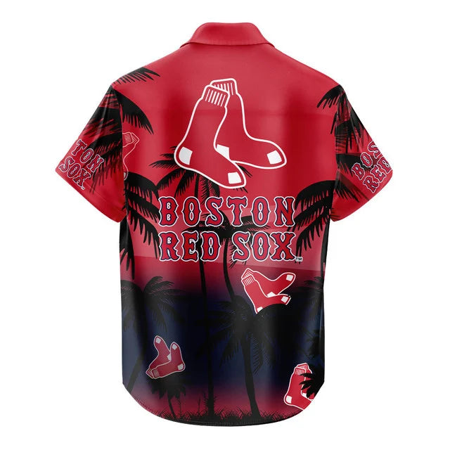 LIMITED EDITION - NEW CUSTOMIZED MLB03 BRS BOSTON RED SOX UNISEX HAWAIIAN SHIRT & SHORTS SET