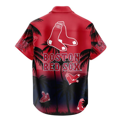 LIMITED EDITION - NEW CUSTOMIZED MLB03 BRS BOSTON RED SOX UNISEX HAWAIIAN SHIRT & SHORTS SET