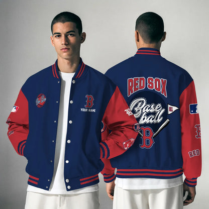 LIMITED EDITION - NEW PREMIUM MLB03 BRS BOSTON RED SOX SATIN VARSITY JACKET