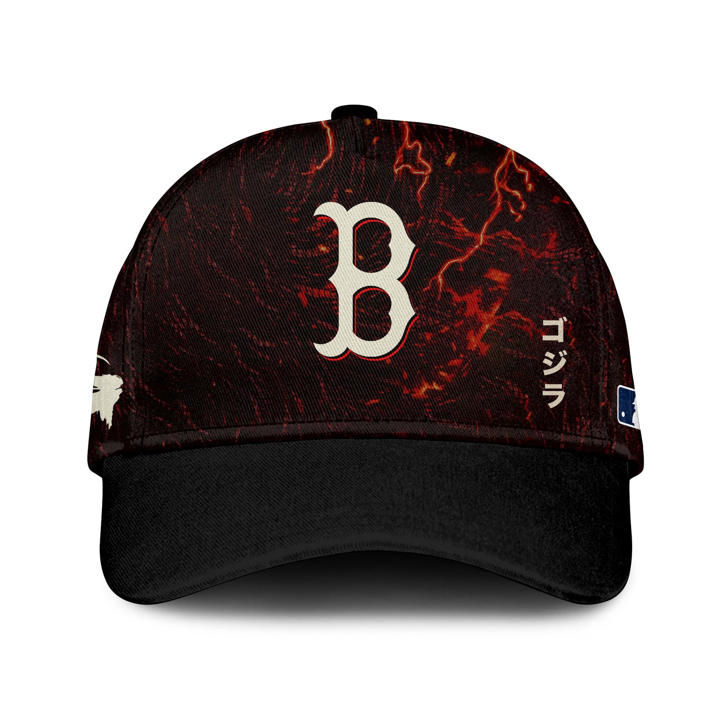 LIMITED EDITION - NEW CUSTOMIZED MLB03 BRS BOSTON RED SOX x GODZILLA BASEBALL JERSEY & CAP