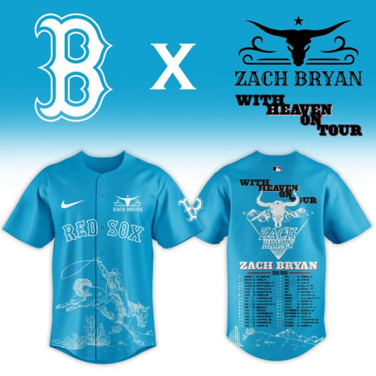 LIMITED EDITION - NEW CUSTOMIZED MLB03 BRS BOSTON RED SOX x ZACH BRYAN BASEBALL JERSEY & CAP