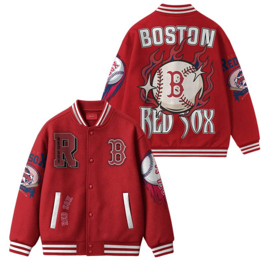 LIMITED EDITION - NEW CUSTOMIZED MLB03 BR SOX SATIN VARSITY & BASEBALL JACKET