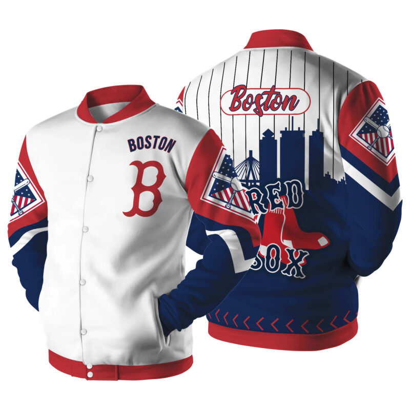 LIMITED EDITION - NEW CUSTOMIZED MLB03 BR SOX SATIN VARSITY & BASEBALL JACKET