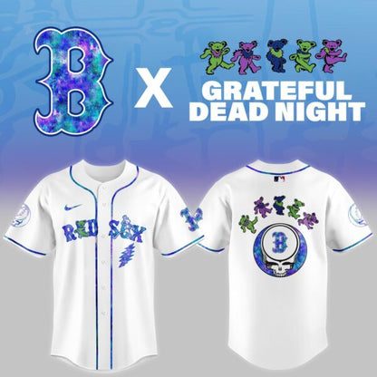 LIMITED EDITION - NEW CUSTOMIZED MLB03 BR SOX x GRATEFUL DEAD BASEBALL JERSEY