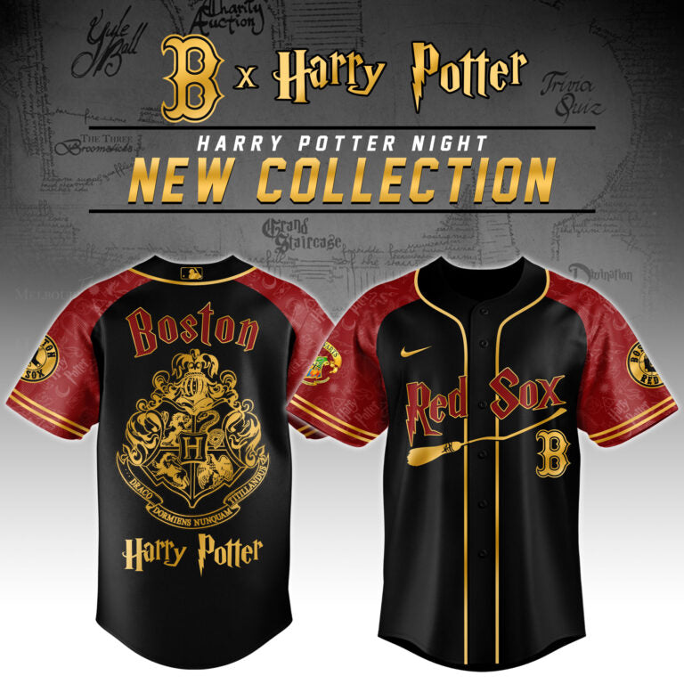 LIMITED EDITION - NEW CUSTOMIZED MLB03 BR SOX x HARRY POTTER BASEBALL JERSEY & CAP