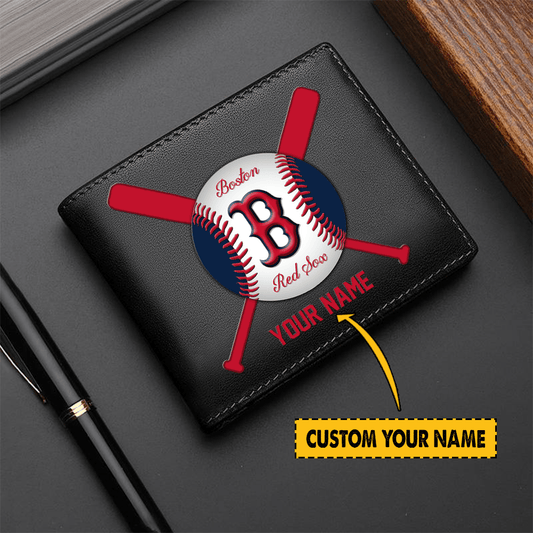 LIMITED EDITION - NEW CUSTOMIZED MLB03 BRS BOSTON RED SOX LEATHER WALLET
