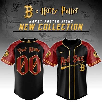 LIMITED EDITION - NEW CUSTOMIZED MLB03 BRS BOSTON RED SOX x HARRY POTTER BASEBALL JERSEY
