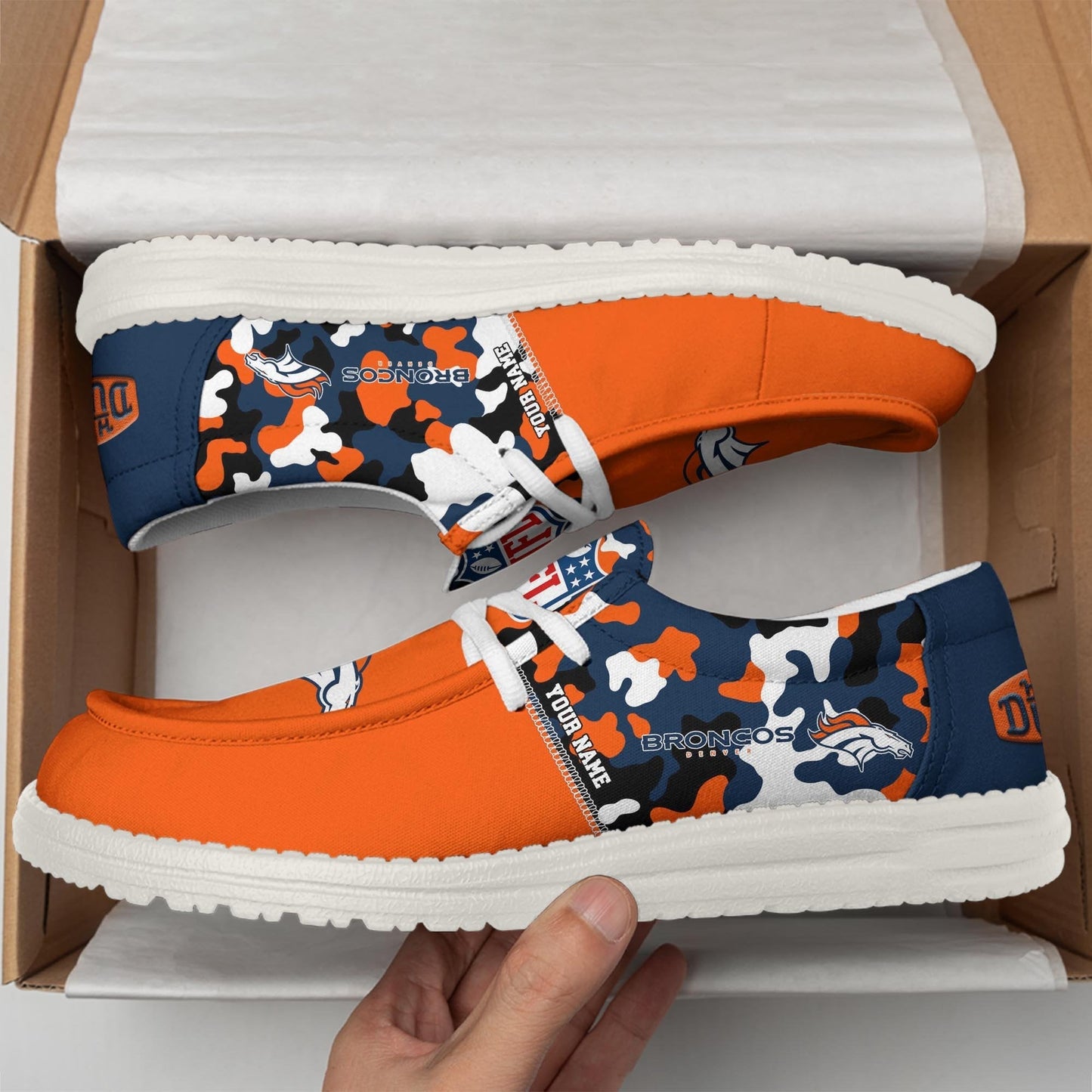 LIMITED EDITION - NEW CUSTOMIZED NFL13 DVB DENVER BRONCOS LOAFER SHOES