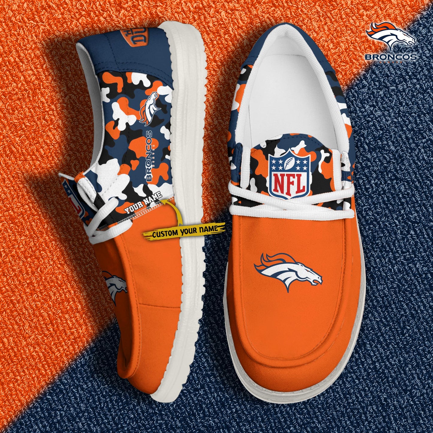 LIMITED EDITION - NEW CUSTOMIZED NFL13 DVB DENVER BRONCOS LOAFER SHOES