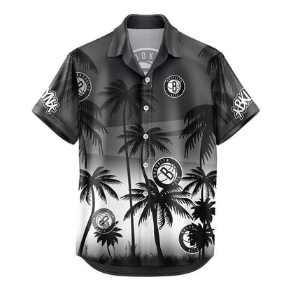 LIMITED EDITION - NEW CUSTOMIZED NBA25 BNE BROOKLYN NETS UNISEX HAWAIIAN SHIRT & SHORTS SET