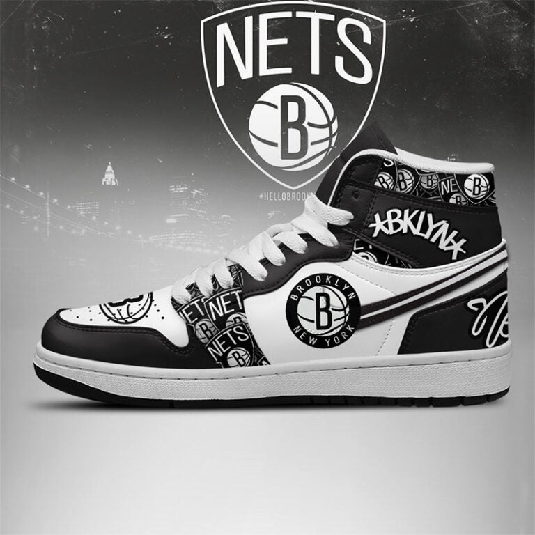 [HOT DEAL] NEW CUSTOMIZED NBA25 BNE BROOKLYN NETS AIR JORDAN SNEAKERS