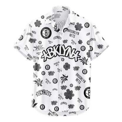 LIMITED EDITION - NEW CUSTOMIZED NBA25 BNE BROOKLYN NETS UNISEX HAWAIIAN SHIRT & SHORTS SET