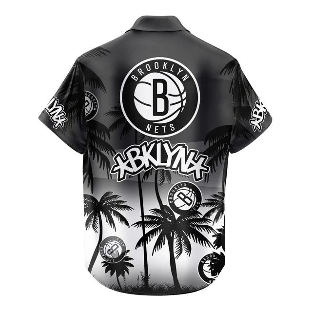 LIMITED EDITION - NEW CUSTOMIZED NBA25 BNE BROOKLYN NETS UNISEX HAWAIIAN SHIRT & SHORTS SET