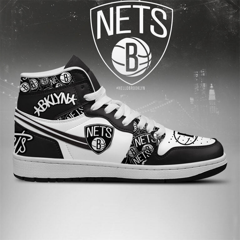 [HOT DEAL] NEW CUSTOMIZED NBA25 BNE BROOKLYN NETS AIR JORDAN SNEAKERS