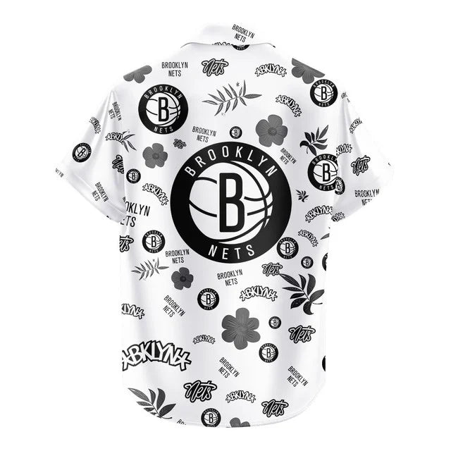 LIMITED EDITION - NEW CUSTOMIZED NBA25 BNE BROOKLYN NETS UNISEX HAWAIIAN SHIRT & SHORTS SET