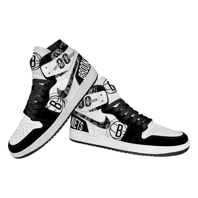 [HOT DEAL] NEW CUSTOMIZED NBA25 BNE BROOKLYN NETS AIR JORDAN SNEAKERS