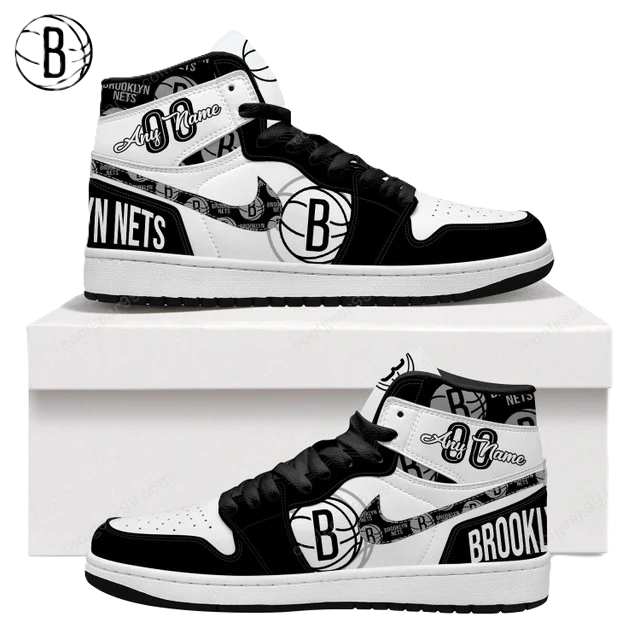 [HOT DEAL] NEW CUSTOMIZED NBA25 BNE BROOKLYN NETS AIR JORDAN SNEAKERS