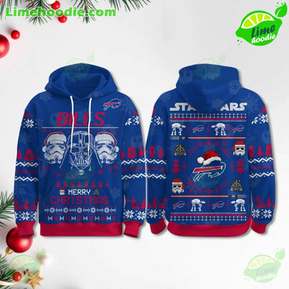 LIMITED EDITION - NEW CUSTOMIZED NFL03 BFB BUFFALO BILLS MERRY CHRISTMAS HOODIE, ZIP HOODIE, SWEATSHIRT