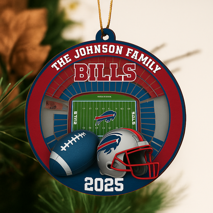 LIMITED EDITION - NEW CUSTOMIZED NFL03 BFB BUFFALO BILLS ORNAMENT