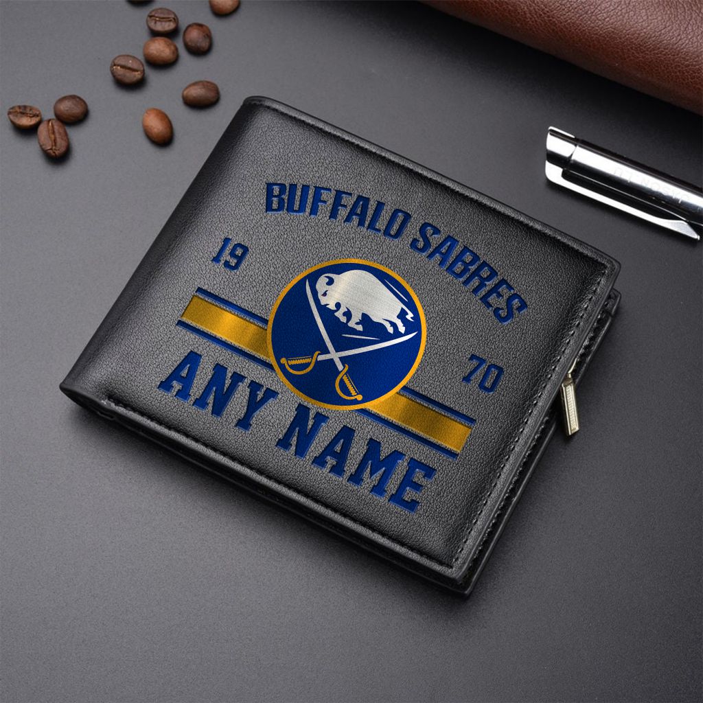 LIMITED EDITION - NEW CUSTOMIZED NHL28 BFS BUFFALO SABRES LEATHER WALLET