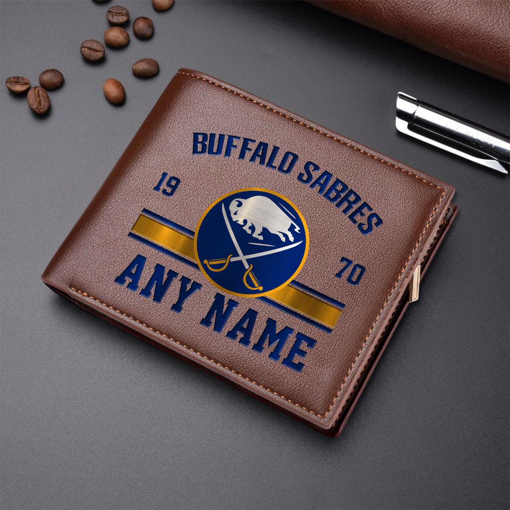 LIMITED EDITION - NEW CUSTOMIZED NHL28 BFS BUFFALO SABRES LEATHER WALLET