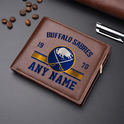 LIMITED EDITION - NEW CUSTOMIZED NHL28 BFS BUFFALO SABRES LEATHER WALLET