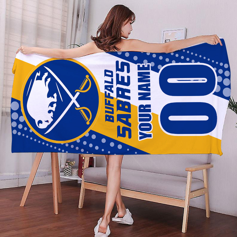 LIMITED EDITION - NEW CUSTOMIZED NHL28 BFS BUFFALO SABRES BEACH & BATH TOWEL