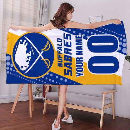 LIMITED EDITION - NEW CUSTOMIZED NHL28 BFS BUFFALO SABRES BEACH & BATH TOWEL